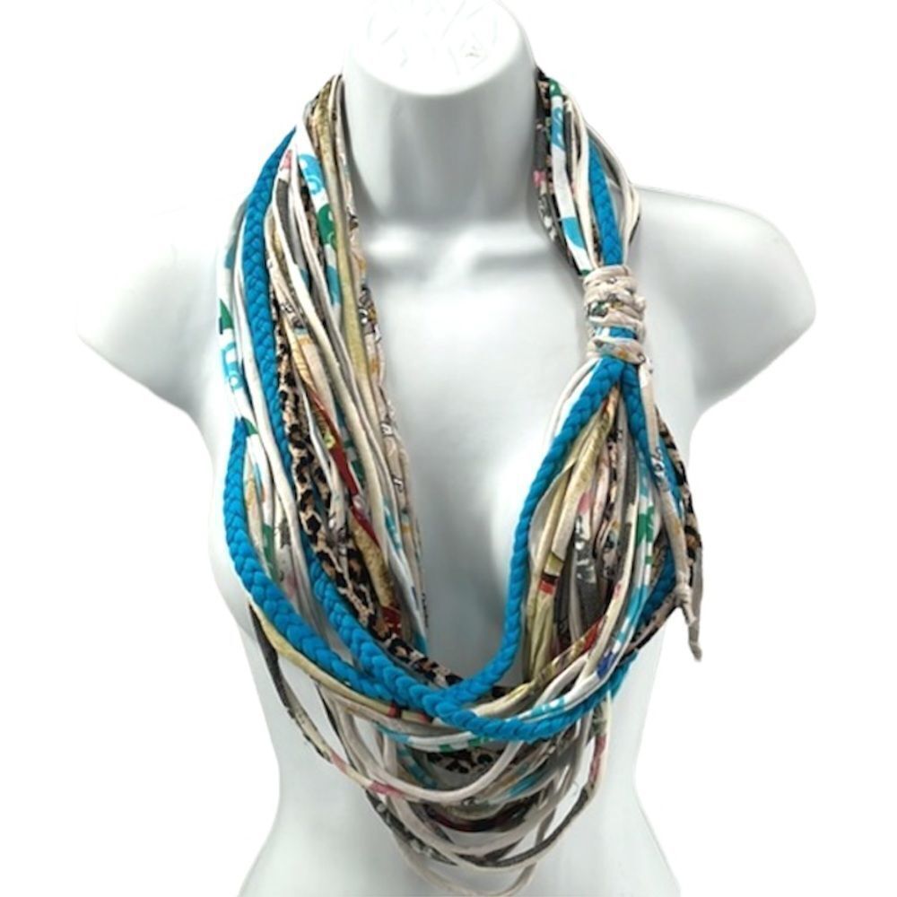 Dona Bela Shreds upcycled recycled clothing neckwear necklace scarf NEW NWT
